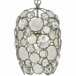 Crystorama Palla 8 1/2" Wide Antique Silver Mini Pendant -Outlet The Radiantix Store crystorama palla 8 and one half inch wide antique silver mini pendant v2031views2