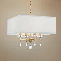 Crystorama Paxton 16" Wide Antique Gold 4-Light Chandelier