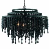 Crystorama Poppy 26.5" Wide 6-Light Matte Black Modern Chandelier -Outlet The Radiantix Store crystorama poppy 26 5 inch wide 6 light matte black modern chandelier 480e3