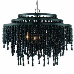 Crystorama Poppy 26.5" Wide 6-Light Matte Black Modern Chandelier