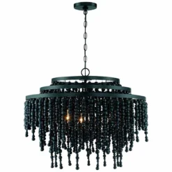Crystorama Poppy 26.5" Wide 6-Light Matte Black Modern Chandelier -Outlet The Radiantix Store crystorama poppy 26 5 inch wide 6 light matte black modern chandelier 480e3views3