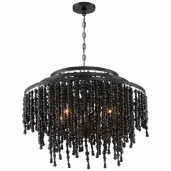Crystorama Poppy 26.5" Wide 6-Light Matte Black Modern Chandelier -Outlet The Radiantix Store crystorama poppy 26 5 inch wide 6 light matte black modern chandelier 480e3views4