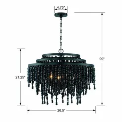 Crystorama Poppy 26.5" Wide 6-Light Matte Black Modern Chandelier -Outlet The Radiantix Store crystorama poppy 26 5 inch wide 6 light matte black modern chandelier 480e3views5