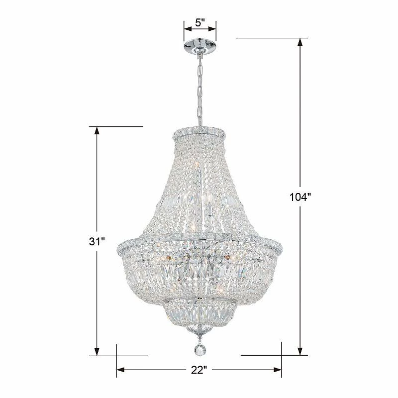 Crystorama Rosyln 22"W Polished Chrome Crystal Chandelier 6 Crystorama Rosyln 22"W Polished Chrome Crystal Chandelier - Image 4