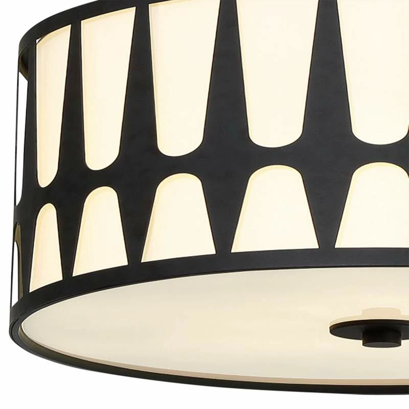 Crystorama Royston 15" Wide Black Drum Pendant Light 5 Crystorama Royston 15" Wide Black Drum Pendant Light - Image 3