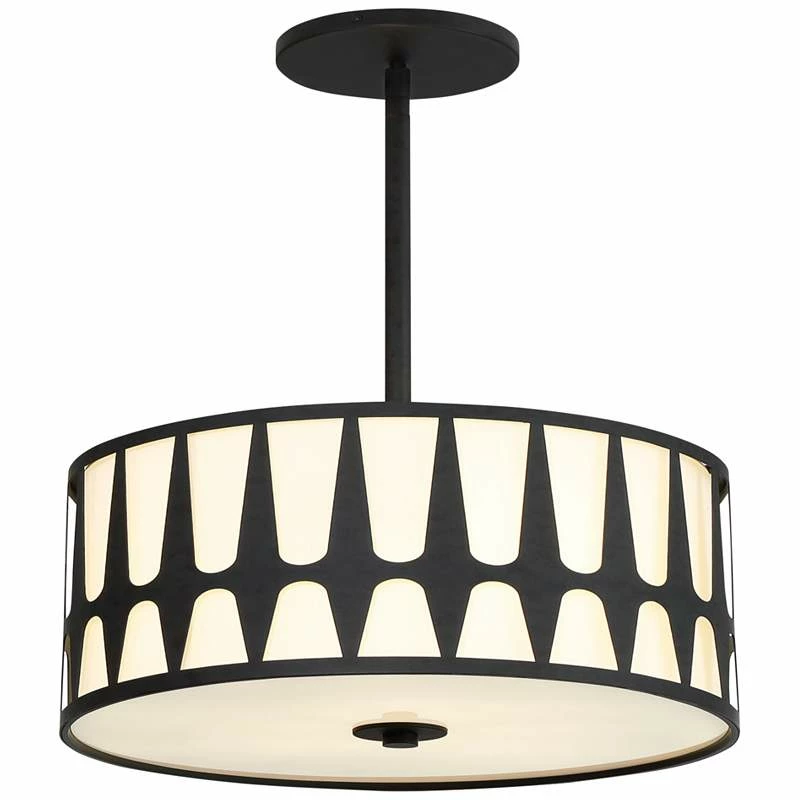 Crystorama Royston 15" Wide Black Drum Pendant Light 7 Crystorama Royston 15" Wide Black Drum Pendant Light - Image 5