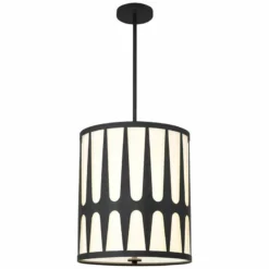 Crystorama Royston 17" Wide Black Drum Pendant Light -Outlet The Radiantix Store crystorama royston 17 inch wide black drum pendant light 182n1views3