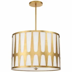 Crystorama Royston 24" Wide Antique Gold Drum Pendant Light -Outlet The Radiantix Store crystorama royston 24 inch wide antique gold drum pendant light 186n1views3
