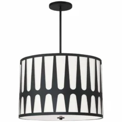 Crystorama Royston 24" Wide Black Drum Pendant Light -Outlet The Radiantix Store crystorama royston 24 inch wide black drum pendant light 185n1views3