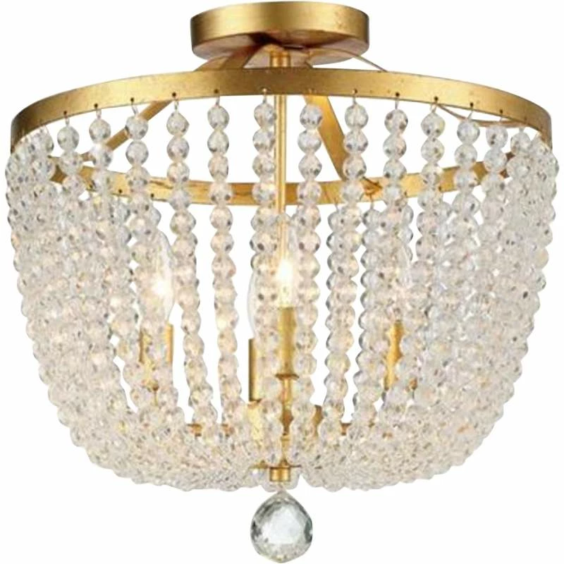Crystorama Rylee 16 1/2" Wide Antique Gold And Glass Chandelier 5 Crystorama Rylee 16 1/2" Wide Antique Gold And Glass Chandelier - Image 3