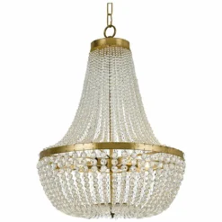 Crystorama Rylee 18" Wide Antique Gold Chandelier -Outlet The Radiantix Store crystorama rylee 18 inch wide antique gold chandelier 22m56