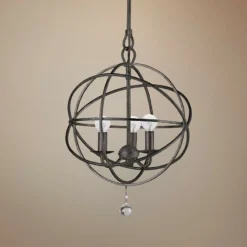 Crystorama Solaris English Bronze 12" Wide Pendant Light