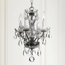 Crystorama Traditional Crystal 11"W Bronze Mini Chandelier