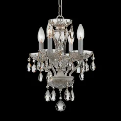 Crystorama Traditional Crystal 11"W White Mini Chandelier