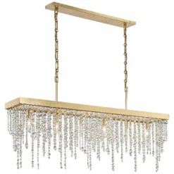 Crystorama Winham 49" Wide Gold 6-Light Island Pendant Light