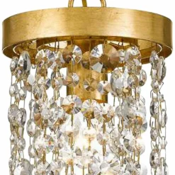 Crystorama Winham 7"W Antique Gold And Crystal Mini Pendant -Outlet The Radiantix Store crystorama winham 7 inchw antique gold and crystal mini pendant 71y36views1