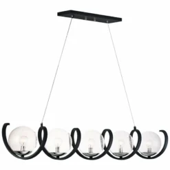Maxim Curlicue 49 1/4"W Black Nickel Kitchen Island Light Pendant -Outlet The Radiantix Store curlicue 49 and one quarter inchw black nickel kitchen island light pendant 45f36