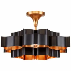 Currey And Company Grand Lotus 20 1/4" Black And Gold Small Chandelier -Outlet The Radiantix Store currey and company grand lotus 20 and one quarter inch black and gold small chandelier 596j2views2