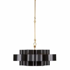 Currey And Company Grand Lotus 20 1/4" Black And Gold Small Chandelier -Outlet The Radiantix Store currey and company grand lotus 20 and one quarter inch black and gold small chandelier 596j2views4