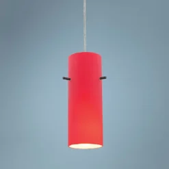 Cylinder 4" Wide Brushed Steel Mini Pendant