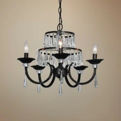 Dale Tiffany Daisey 21 3/4"W Dark Bronze 5-Light Chandelier