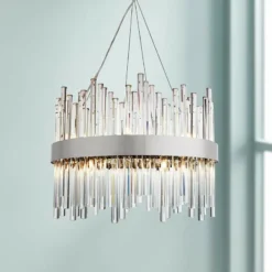 Dallas 20" Wide Chrome And Crystal Chandelier