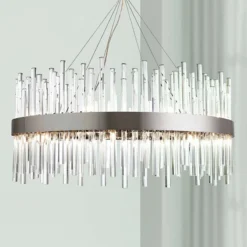 Dallas 32" Wide Chrome And Crystal Modern Chandelier