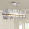 Dallas 36"W Chrome Crystal Kitchen Island Light Chandelier