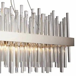 Dallas 36"W Chrome Crystal Kitchen Island Light Chandelier -Outlet The Radiantix Store dallas 36 inchw chrome crystal kitchen island light chandelier 39v02views1