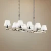 Dancar 48"W Polished Nickel Kitchen Island Light Chandelier -Outlet The Radiantix Store dancar 48 inchw polished nickel kitchen island light chandelier 75c74cropped