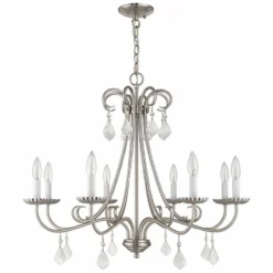 Daphne 29 3/4" Wide Brushed Nickel 8-Light Chandelier -Outlet The Radiantix Store daphne 29 and three quarter inch wide brushed nickel 8 light chandelier 69m12views4