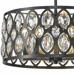 Dealey 19" Wide Crystal Matte Black 5-Light Chandelier -Outlet The Radiantix Store dealey 19 inch wide crystal matte black 5 light chandelier 96e81views1