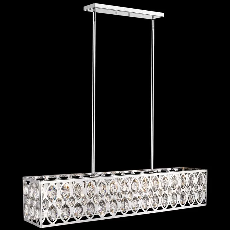 Dealey 9 1/4"W Crystal Chrome 7-Light Kitchen Island Light Chandelier 3 Dealey 9 1/4"W Crystal Chrome 7-Light Kitchen Island Light Chandelier