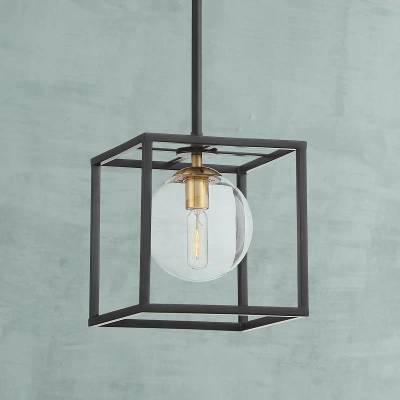 Delaney 8" Wide Black Open Square Mini Pendant Light 3 Delaney 8" Wide Black Open Square Mini Pendant Light