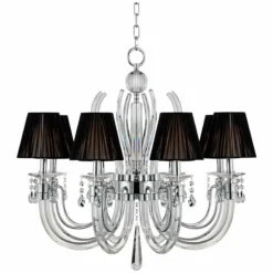 Derry Street 32" Wide Chrome And Crystal 8-Light Chandelier -Outlet The Radiantix Store derry street 32 inch wide chrome and crystal 8 light chandelier p4619