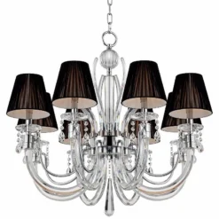 Derry Street 32" Wide Chrome And Crystal 8-Light Chandelier -Outlet The Radiantix Store derry street 32 inch wide chrome and crystal 8 light chandelier p4619views2