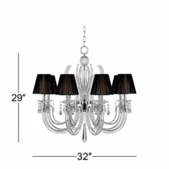 Derry Street 32" Wide Chrome And Crystal 8-Light Chandelier -Outlet The Radiantix Store derry street 32 inch wide chrome and crystal 8 light chandelier p4619views3