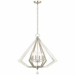 Diamond 25" Wide Polished Nickel 6-Light Chandelier -Outlet The Radiantix Store diamond 25 inch wide polished nickel 6 light chandelier 55j27views3