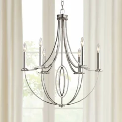 Dione 6-Light 25" Wide Polished Nickel Chandelier