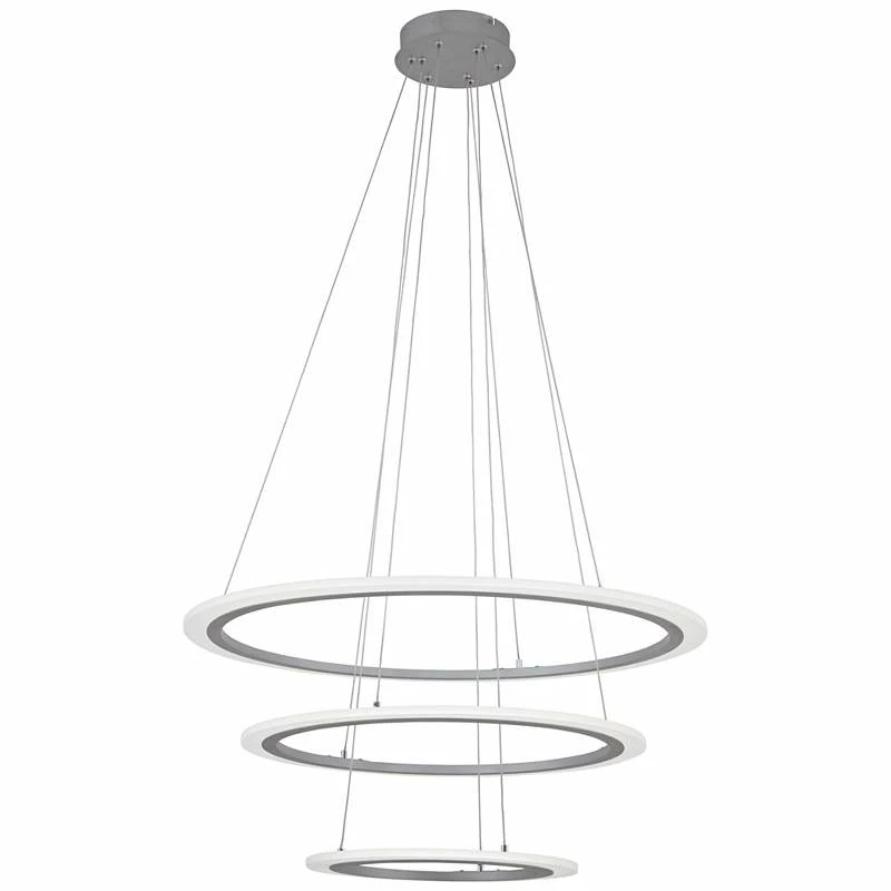 Discovery 31 1/4" Wide Silver 3 Ring LED Pendant Light 4 Discovery 31 1/4" Wide Silver 3 Ring LED Pendant Light - Image 2