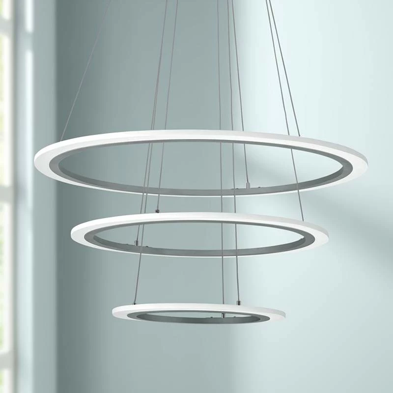 Discovery 31 1/4" Wide Silver 3 Ring LED Pendant Light 3 Discovery 31 1/4" Wide Silver 3 Ring LED Pendant Light