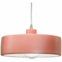 Dish 12" Wide Gloss Blush Ceramic Drum Mini Pendant Light