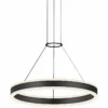 Double Corona 23 3/4" Wide Satin Black 2-Light LED Pendant -Outlet The Radiantix Store double corona 23 and three quarter inch wide satin black 2 light led pendant 53x65