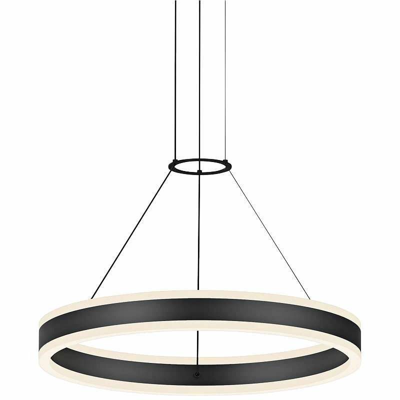 Double Corona 23 3/4" Wide Satin Black 2-Light LED Pendant 3 Double Corona 23 3/4" Wide Satin Black 2-Light LED Pendant