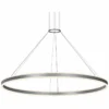 Double Corona 59" Wide Satin Aluminum 2-Light LED Pendant -Outlet The Radiantix Store double corona 59 inch wide satin aluminum 2 light led pendant 53y21