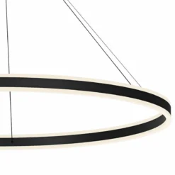 Double Corona 60" Wide Satin Black 2-Light LED Pendant -Outlet The Radiantix Store double corona 60 inch wide satin black 2 light led pendant 53y22views1