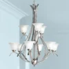 Dover Collection 29"W Brushed Nickel Nine Light Chandelier -Outlet The Radiantix Store dover collection 29 inchw brushed nickel nine light chandelier 63338cropped