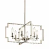 Downtown Deco 21 1/2"W Polished Nickel 6-Light Chandelier -Outlet The Radiantix Store downtown deco 21 and one half inchw polished nickel 6 light chandelier 42v43