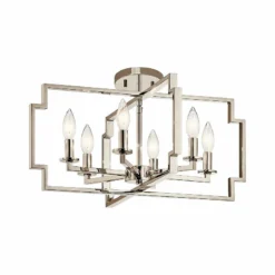 Downtown Deco 21 1/2"W Polished Nickel 6-Light Chandelier 7 Downtown Deco 21 1/2"W Polished Nickel 6-Light Chandelier -Outlet The Radiantix Store downtown deco 21 and one half inchw polished nickel 6 light chandelier 42v43views2