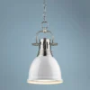 Golden Lighting Duncan Pewter 9" Wide Contemporary White Mini Pendant -Outlet The Radiantix Store duncan pewter 9 inch wide contemporary white mini pendant 7k312cropped